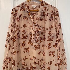 Lucky Brand Sheer Floral Blouse